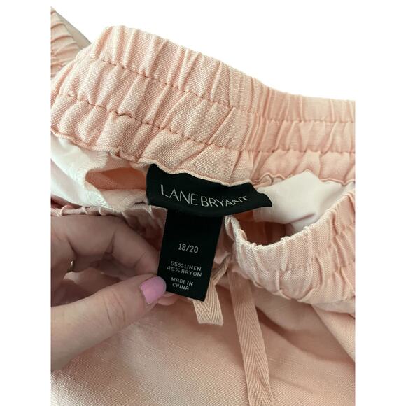 Lane Bryant Womens Elastic Waist Ruffle Hem Linen Blend Pants Size 18 / 20 - Picture 6 of 6